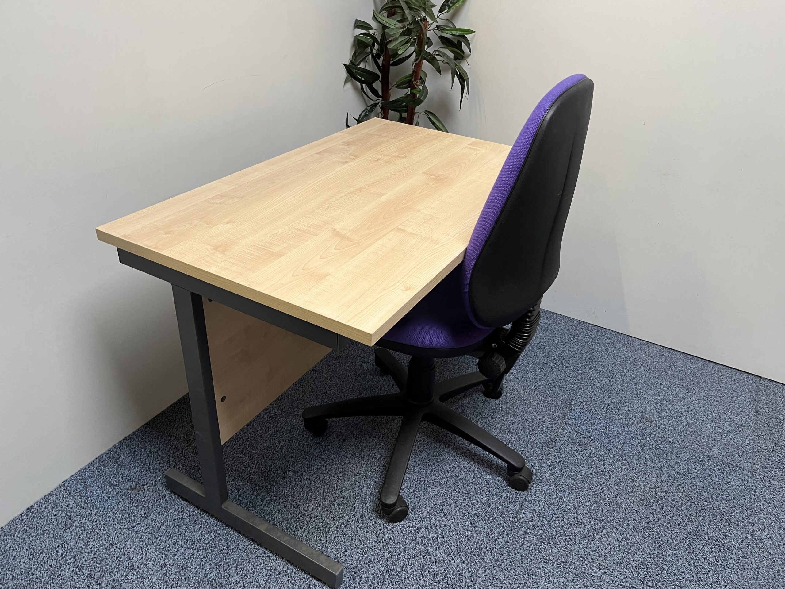 Homeworking Desk 1000mm x 600mm Maple Mfc - Image 3