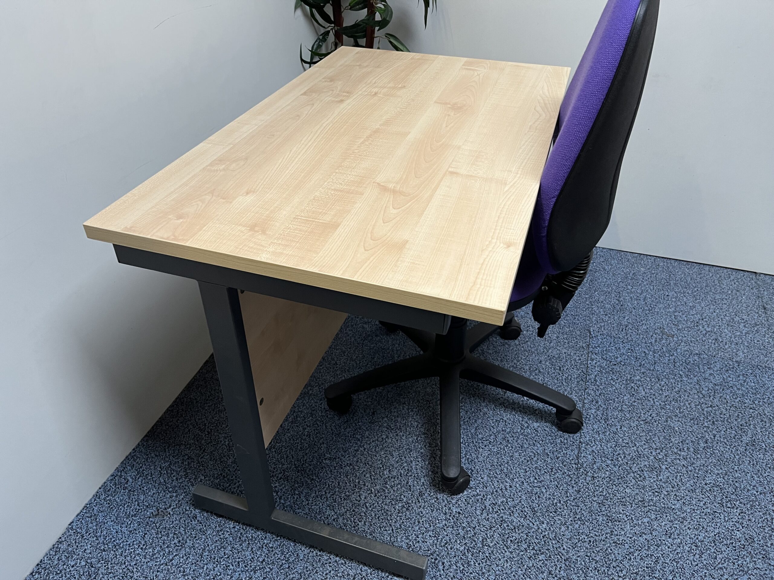 Homeworking Desk 1000mm x 600mm Maple Mfc - Image 4