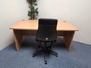 Panel End Desk 1600 x 800 Beech Finish